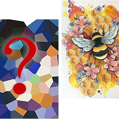 Two 5D diamond painting kits with butterfly and honeybee designs on 12x16 inch canvases with round full drill resin diamonds