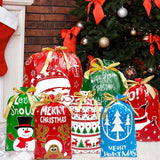 38 assorted Christmas drawstring paper gift bags in 7 festive Santa Claus and reindeer designs in three sizes - view 6