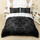 AILONEN Gothic Skull Floral King Duvet Cover Set – 3-Piece Microfiber Bedding