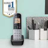 Panasonic KX-TGB810S black and silver compact cordless phone with base and handset, DECT 6.0 caller ID - view 2
