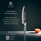 Zongchuan 8-inch Damascus chef knife with 67-layer forged steel blade and stainless steel handle beside gift box - view 3