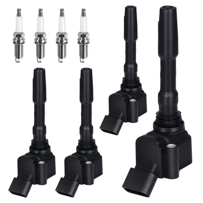 GYbenzi 4 ignition coils and 4 iridium spark plugs kit for VW Jetta Passat Tiguan Audi A3 A4 replacement set