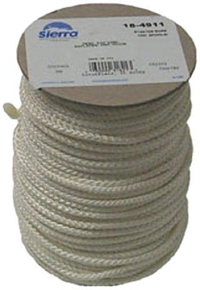 Sierra 18-4911 white recoil starter rope 200ft coil, 5/32 inch diameter pull cord for boat motors and small engines