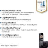 Panasonic KX-TGC200B black cordless handset with 1.6-inch amber backlit display and speakerphone - view 2