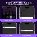 Anynve clear glitter purple MagSafe iPhone 14 Pro Max case with sparkle bling finish and raised camera lip - view 2