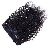 7-piece jet black afro kinky curly clip-in human hair extensions 10 inches 100 grams with 16 clips - view 4