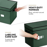 ZOBER green and black polyester Christmas light storage box with 4 plastic reels, 17x12x10 inches, stackable lid - view 7