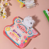 MALACHI clear acrylic cat-shaped memo and photo clip holder stand on a desk, 2x2x2 inches, multicolor print - view 5