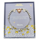 Silver-Plated Mom Heart Beaded Bracelet with CZ Pavé & Gift Box