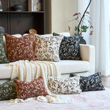 Alerfa Beige Floral Chenille Lumbar Throw Pillow Cover 12x20 In — view 6 of 8