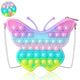Ferenala Butterfly Fidget Purse 8" Girls Sensory Shoulder Bag for ADHD & Anxiety