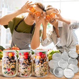 48 silver tinplate regular mouth canning lids with silicone seal rings for Ball and Kerr mason jars - view 7