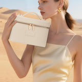 HiTotes Beige Leather Travel Makeup Bag with Removable Divider & Zipper — view 2 of 7