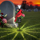 Solar Red Cardinal Memorial Garden Stake with Warm LED Light – Weatherproof — view 2 of 8