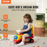 VEVOR toddler ride on push car with music steering wheel and horn, four-wheel design with under-seat storage compartment - view 4