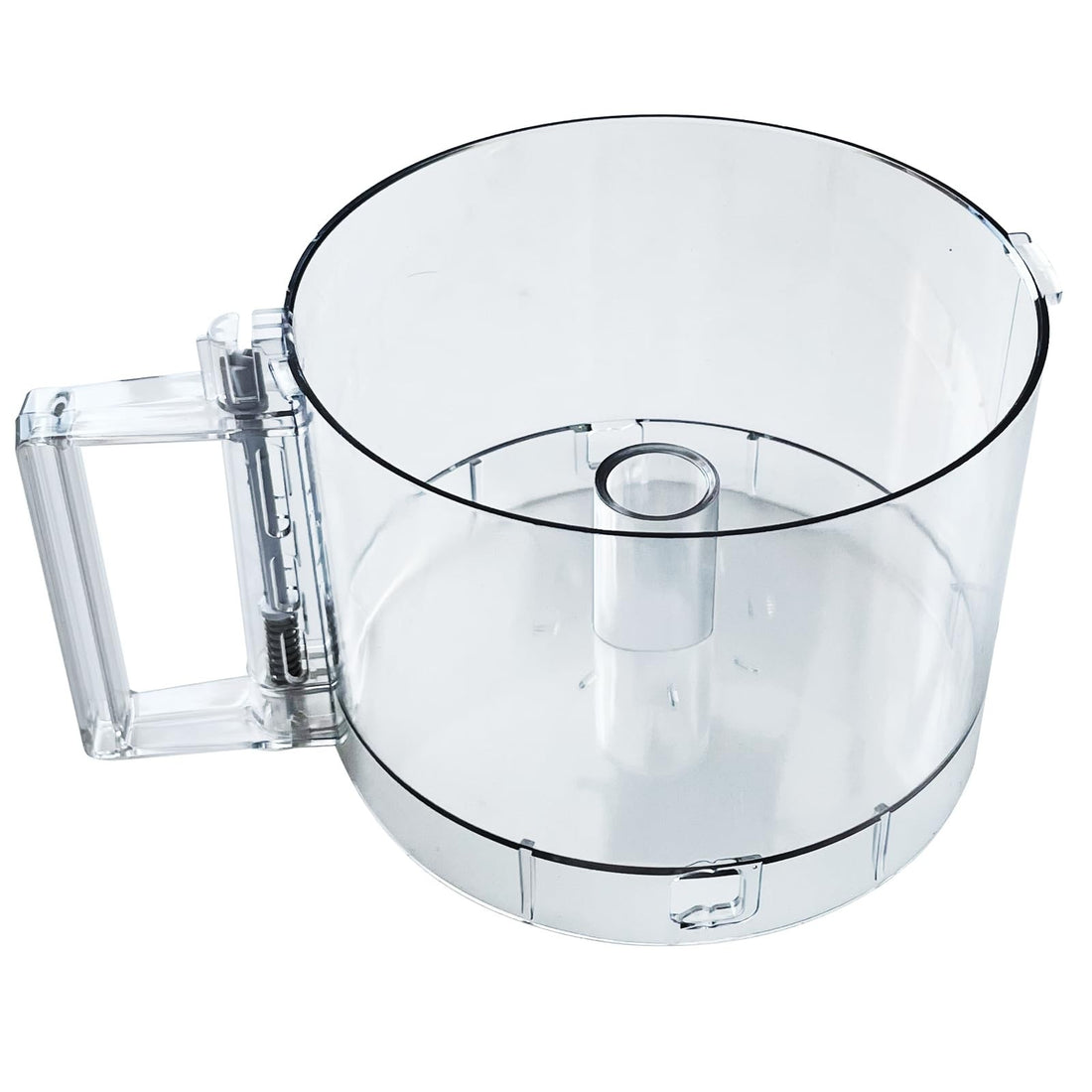 Transparent 7-cup plastic food processor work bowl with 2-tab locking rim, compatible with Cuisinart DLC-10 models