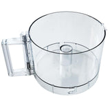 Transparent 7-cup plastic food processor work bowl with 2-tab locking rim, compatible with Cuisinart DLC-10 models