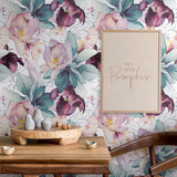 MuralPeel Peel and Stick Wallpaper – Purple Pink Anemone Floral, 29 Sqft – Open Box — view 5 of 7
