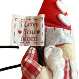 Handmade Mr & Mrs Gnome Set – 8" Red Plaid Heart Mother's Day Figurines — view 3 of 4
