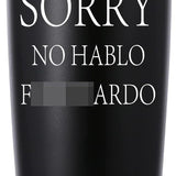 Black 20oz stainless steel travel mug tumbler with funny sarcastic print, BPA-free lid, by Momocici