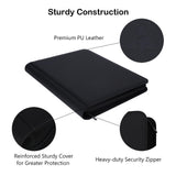 Rieton black zippered top loader binder with 9-pocket pages holding 3x4 trading card top loaders, 432 card capacity - view 6