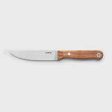 Tumbler 5.5 inch utility knife with straight German steel blade and brown walnut wood handle on white background - view 2
