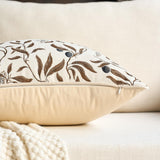Alerfa Beige Floral Chenille Lumbar Throw Pillow Cover 12x20 In — view 3 of 8