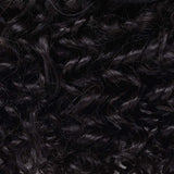 viviaBella 10 inch afro kinky curly drawstring ponytail hair extension in natural black with two claw clips - view 6