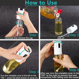 Three clear 120ml glass oil sprayer mister bottles with dust-proof rotating caps, SweeHo 3-pack set - view 5