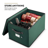 ZOBER green and black polyester Christmas light storage box with 4 plastic reels, 17x12x10 inches, stackable lid - view 8