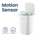 Ninestars 2.6 Gallon Touchless Motion Sensor Trash Can – Soft Close White — view 7 of 8