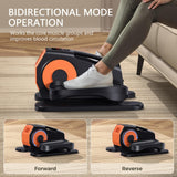 GUGTTR under desk elliptical pedal exerciser shown on floor beneath a desk, compact 17x15 inch unit with remote control - view 6
