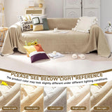 VClife Chenille Chair Slipcover 71x71 – Anti-Slip Washable Beige Tassel Cover — view 5 of 8