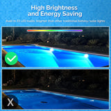 LOFTEK 10W RGB LED submersible pool light glowing multicolor underwater with 33ft cord and remote control - view 8