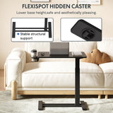 FlexiSpot H7 black overbed rolling table with C-shaped base and 28-inch desktop, pneumatic height-adjustable bedside desk - view 6
