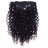 7-piece jet black afro kinky curly clip-in human hair extensions 10 inches 100 grams with 16 clips - view 5