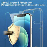 AEDILYS clear slim TPU bumper case for iPhone 12 and 12 Pro shown with two 9H tempered glass screen protectors - view 3