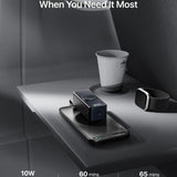 Intoval B5 portable 4500mAh magnetic wireless power bank charging an Apple Watch and iPhone simultaneously - view 4