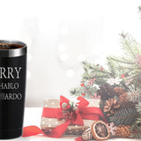 Black 20oz stainless steel travel mug tumbler with funny sarcastic print, BPA-free lid, by Momocici - view 4