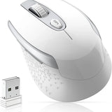 cimetech Wireless Silent Optical Mouse – 1600 DPI, 6-Button Ergonomic White — view 1 of 6