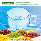 Transparent 7-cup plastic food processor work bowl with 2-tab locking rim, compatible with Cuisinart DLC-10 models - view 7