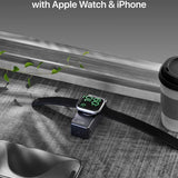 Intoval B5 portable 4500mAh magnetic wireless power bank charging an Apple Watch and iPhone simultaneously - view 5