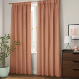 Room Essentials 42x63 inch heathered orange room darkening thermal curtain panel with rod pocket on window - view 4
