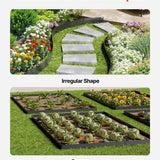 Five black powder-coated steel landscape edging panels arranged in a garden bed border, VEVOR 39x3 inch bendable design - view 5