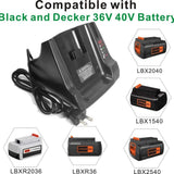 ANOITD LCS36 black fast charger for Black and Decker 36V 40V Max lithium battery packs, open box - view 2