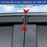 Set of four black tape-on window rain guards for Honda Civic 2006-2011, showing front and rear door visors - view 2
