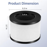 Two white Cabiclean TZ-K1 HEPA replacement filters 5.2x5.2x3.7 inches with activated carbon layer, sealed in plastic wrap - view 4