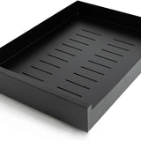 Black carbon steel pull-out cabinet organizer with 4 compartments, 20.87 inches wide, adhesive nano film mounting, polished finish - view 2