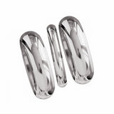 Bowdcvy Chunky Silver Bangle Bracelets – Set of 3 Wide Cuff Stackable — view 1 of 7