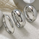 Bowdcvy Chunky Silver Bangle Bracelets – Set of 3 Wide Cuff Stackable — view 5 of 7